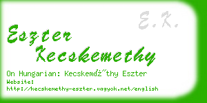 eszter kecskemethy business card